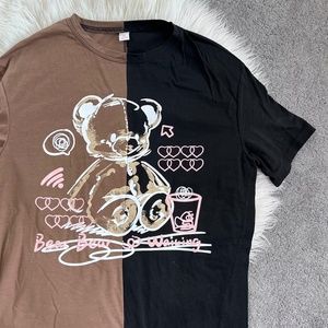 Romwe Two-Tone Graphic Tee